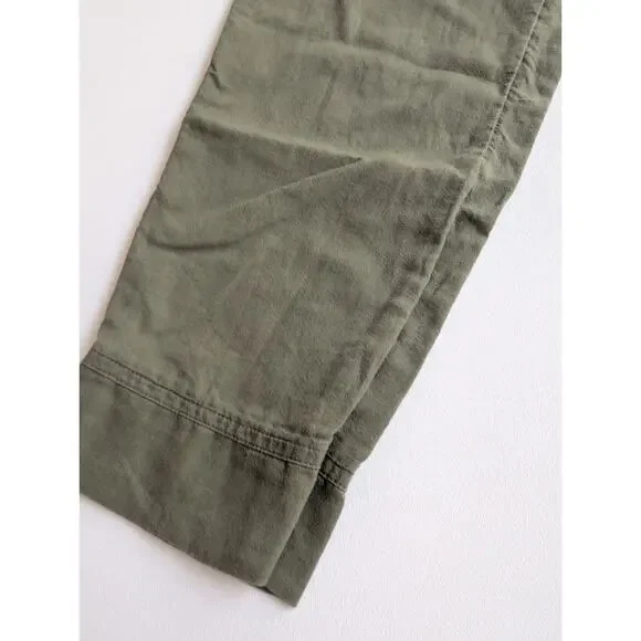 PACT Organic Cotton Hemp Pull On Khaki Green Cropped Pant Size XS Nature Outdoor - Picture 4 of 11